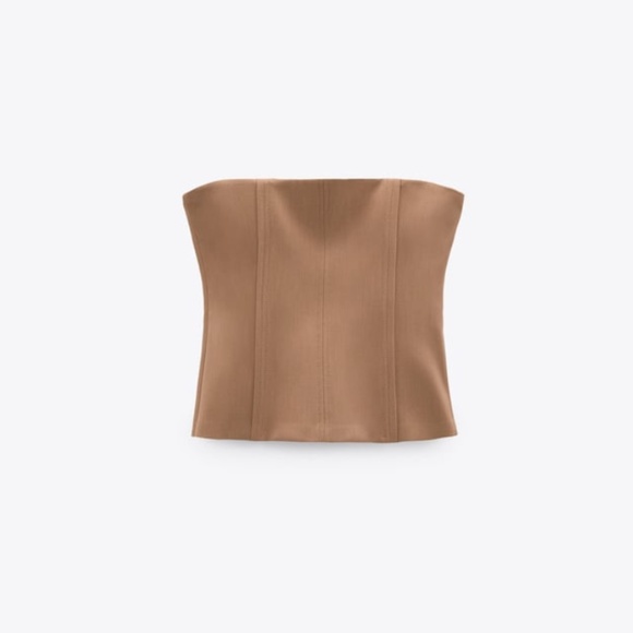 ZARA SEAMED BUSTIER TOP NWT - Picture 3 of 7